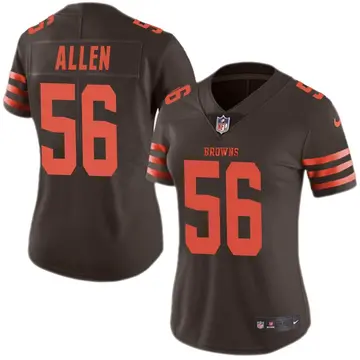 Nike Dakota Allen Women's Limited Cleveland Browns Brown Color Rush Jersey