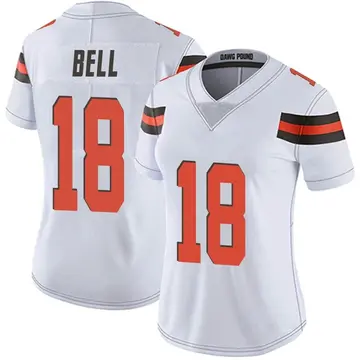 Nike David Bell Women's Limited Cleveland Browns White Vapor Untouchable Jersey