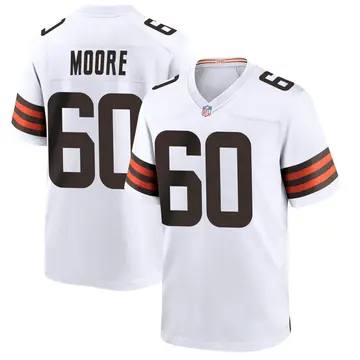Nike David Moore Men's Game Cleveland Browns White Jersey