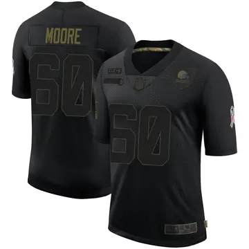 Nike David Moore Men's Limited Cleveland Browns Black 2020 Salute To Service Jersey