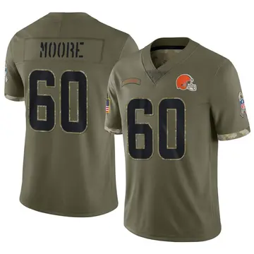 Nike David Moore Men's Limited Cleveland Browns Olive 2022 Salute To Service Jersey