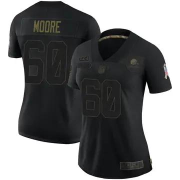 Nike David Moore Women's Limited Cleveland Browns Black 2020 Salute To Service Jersey
