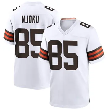 Nike David Njoku Men's Game Cleveland Browns White Jersey