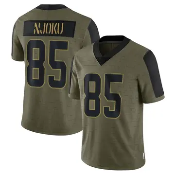 Nike David Njoku Men's Limited Cleveland Browns Olive 2021 Salute To Service Jersey