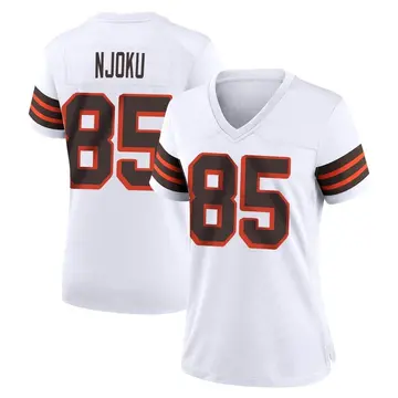 Nike David Njoku Women's Game Cleveland Browns White 1946 Collection Alternate Jersey