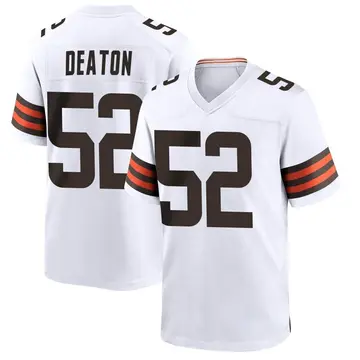 Nike Dawson Deaton Men's Game Cleveland Browns White Jersey