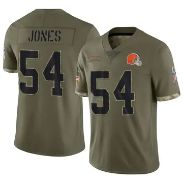 Nike Deion Jones Men's Limited Cleveland Browns Olive 2022 Salute To Service Jersey