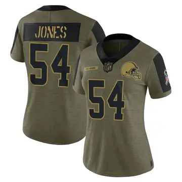 Nike Deion Jones Women's Limited Cleveland Browns Olive 2021 Salute To Service Jersey