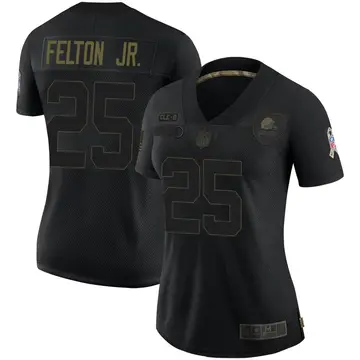 Nike Demetric Felton Jr. Women's Limited Cleveland Browns Black 2020 Salute To Service Jersey