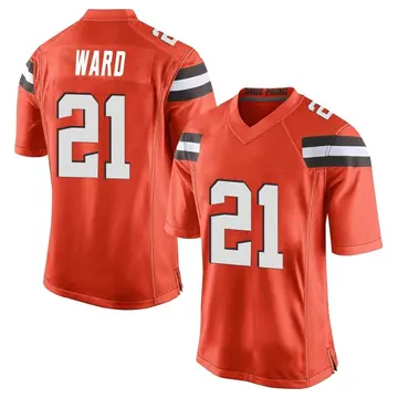 Nike Denzel Ward Men's Game Cleveland Browns Orange Alternate Jersey