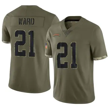 Nike Denzel Ward Men's Limited Cleveland Browns Olive 2022 Salute To Service Jersey