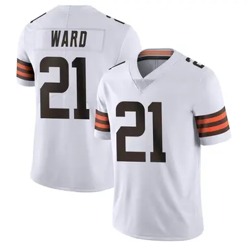 Nike Denzel Ward Men's Limited Cleveland Browns White Vapor Untouchable Jersey