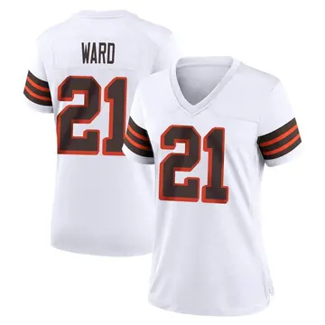Nike Denzel Ward Women's Game Cleveland Browns White 1946 Collection Alternate Jersey