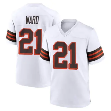 Nike Denzel Ward Youth Game Cleveland Browns White 1946 Collection Alternate Jersey