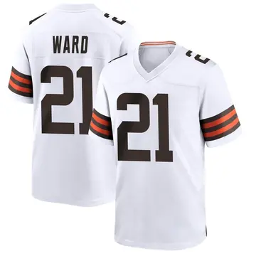 Nike Denzel Ward Youth Game Cleveland Browns White Jersey