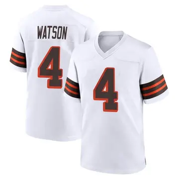 Nike Deshaun Watson Men's Game Cleveland Browns White 1946 Collection Alternate Jersey