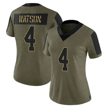 Nike Deshaun Watson Women's Limited Cleveland Browns Olive 2021 Salute To Service Jersey