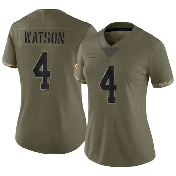 Nike Deshaun Watson Women's Limited Cleveland Browns Olive 2022 Salute To Service Jersey