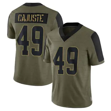 Nike Devon Cajuste Men's Limited Cleveland Browns Olive 2021 Salute To Service Jersey