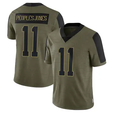 Nike Donovan Peoples-Jones Men's Limited Cleveland Browns Olive 2021 Salute To Service Jersey