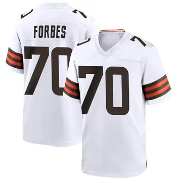 Nike Drew Forbes Men's Game Cleveland Browns White Jersey