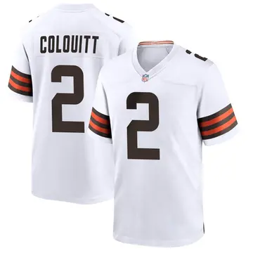 Nike Dustin Colquitt Men's Game Cleveland Browns White Jersey