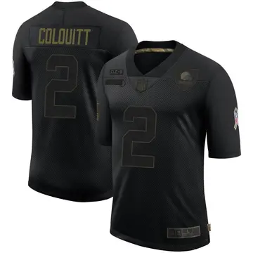 Nike Dustin Colquitt Men's Limited Cleveland Browns Black 2020 Salute To Service Jersey