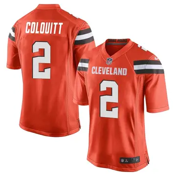Nike Dustin Colquitt Youth Game Cleveland Browns Orange Alternate Jersey