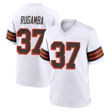 Nike Emmanuel Rugamba Men's Game Cleveland Browns White 1946 Collection Alternate Jersey