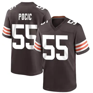 Nike Ethan Pocic Men's Game Cleveland Browns Brown Team Color Jersey