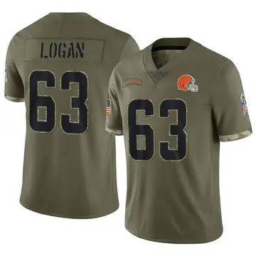 Nike Glen Logan Men's Limited Cleveland Browns Olive 2022 Salute To Service Jersey