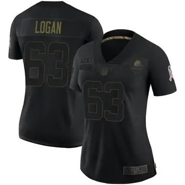 Nike Glen Logan Women's Limited Cleveland Browns Black 2020 Salute To Service Jersey