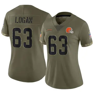 Nike Glen Logan Women's Limited Cleveland Browns Olive 2022 Salute To Service Jersey