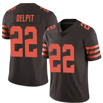 Nike Grant Delpit Men's Limited Cleveland Browns Brown Color Rush Jersey
