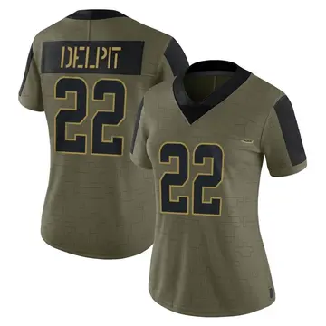 Nike Grant Delpit Women's Limited Cleveland Browns Olive 2021 Salute To Service Jersey