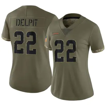 Nike Grant Delpit Women's Limited Cleveland Browns Olive 2022 Salute To Service Jersey