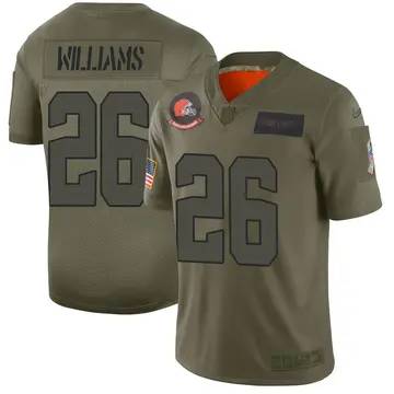 Nike Greedy Williams Youth Limited Cleveland Browns Camo 2019 Salute to Service Jersey
