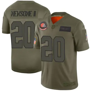 Nike Greg Newsome II Men's Limited Cleveland Browns Camo 2019 Salute to Service Jersey