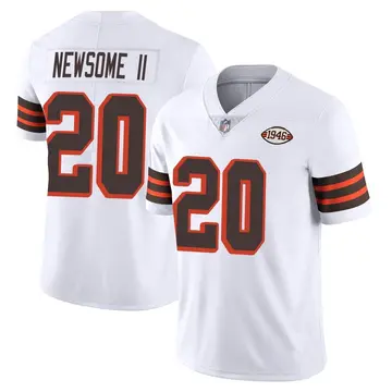 Nike Greg Newsome II Men's Limited Cleveland Browns White Vapor 1946 Collection Alternate Jersey
