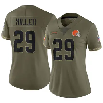 Nike Herb Miller Women's Limited Cleveland Browns Olive 2022 Salute To Service Jersey
