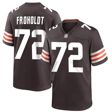 Nike Hjalte Froholdt Men's Game Cleveland Browns Brown Team Color Jersey