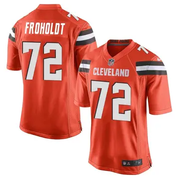 Nike Hjalte Froholdt Men's Game Cleveland Browns Orange Alternate Jersey