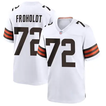 Nike Hjalte Froholdt Men's Game Cleveland Browns White Jersey