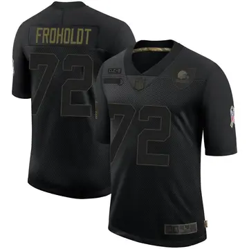 Nike Hjalte Froholdt Men's Limited Cleveland Browns Black 2020 Salute To Service Jersey