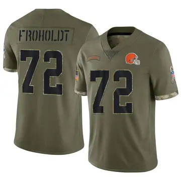 Nike Hjalte Froholdt Men's Limited Cleveland Browns Olive 2022 Salute To Service Jersey