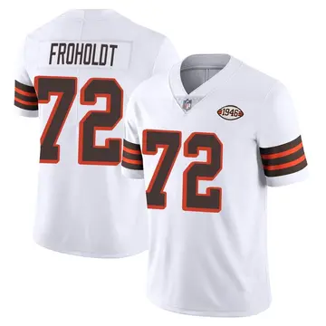 Nike Hjalte Froholdt Men's Limited Cleveland Browns White Vapor 1946 Collection Alternate Jersey