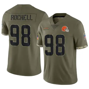 Nike Isaac Rochell Men's Limited Cleveland Browns Olive 2022 Salute To Service Jersey
