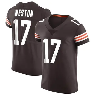 Nike Isaiah Weston Men's Elite Cleveland Browns Brown Vapor Jersey