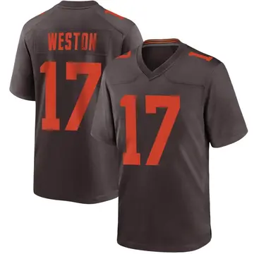 Nike Isaiah Weston Men's Game Cleveland Browns Brown Alternate Jersey