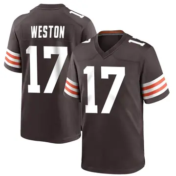 Nike Isaiah Weston Men's Game Cleveland Browns Brown Team Color Jersey